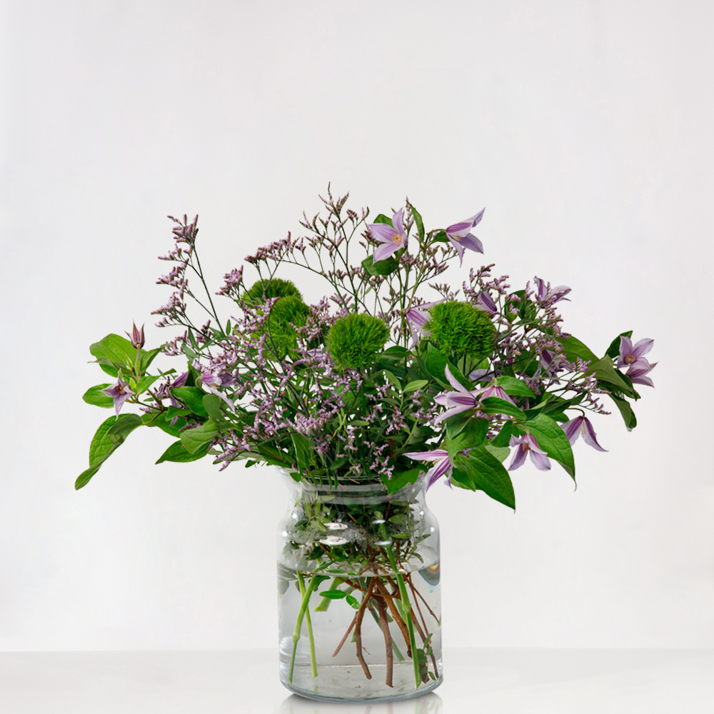 Veldboeket Met Paarse Bloemen